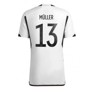 Herren Fußballbekleidung Deutschland Thomas Muller #13 Heimtrikot WM 2022 Kurzarm